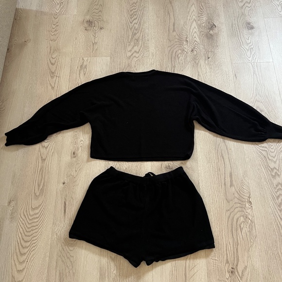 Women's Casual Long Sleeve Black Color Knit Pullover Sweatsuit 2 Piece Sz S - Picture 6 of 6